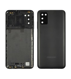 Задняя крышка для Samsung A037 Galaxy A03s со стеклом камеры Black (чёрная)