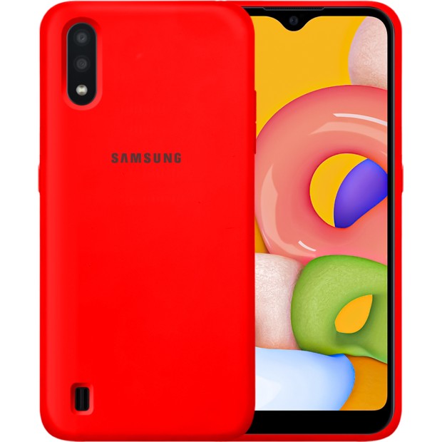 Силикон Original 360 Case Logo Samsung Galaxy A01 (2020) (Красный)