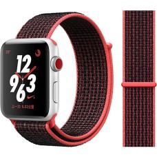 Ремешок Nylon Apple Watch 38 / 40 mm (Чёрно-красный)