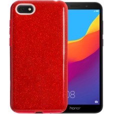 Силиконовый чехол Glitter Huawei Y5 Prime (2018) / Honor 7A (Красный)