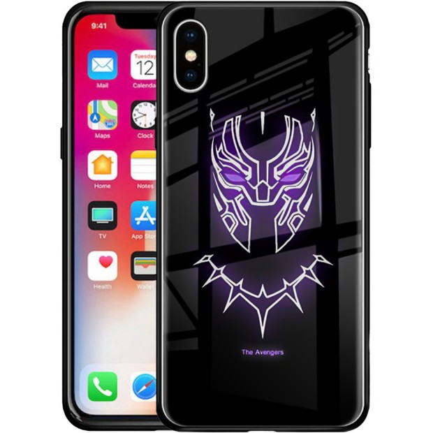Накладка Luminous Glass Case Apple iPhone X / XS (Black Panther)
