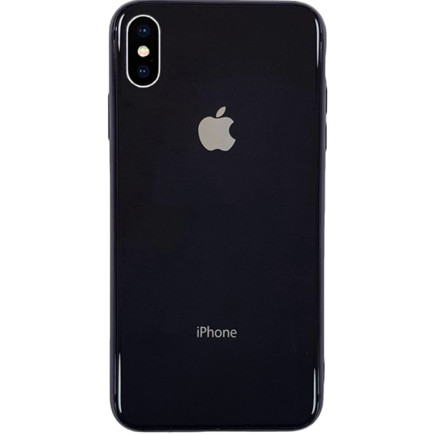 Накладка Premium Glass Case Apple iPhone X / XS (Чёрный)