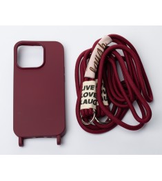 Накладка Cord Case Apple IPhone 14 Pro Max (Бордовый)