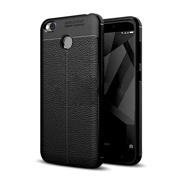 Силиконовый чехол Leather Case Xiaomi Redmi 4x (черный)