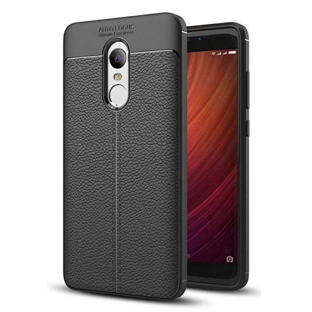 Силиконовый чехол Leather Case Xiaomi Redmi Note 4x (черный)