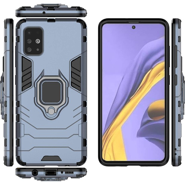 Бронь-чохол Ring Armor Case Samsung Galaxy A51 (2020) (Пилова бірюза)