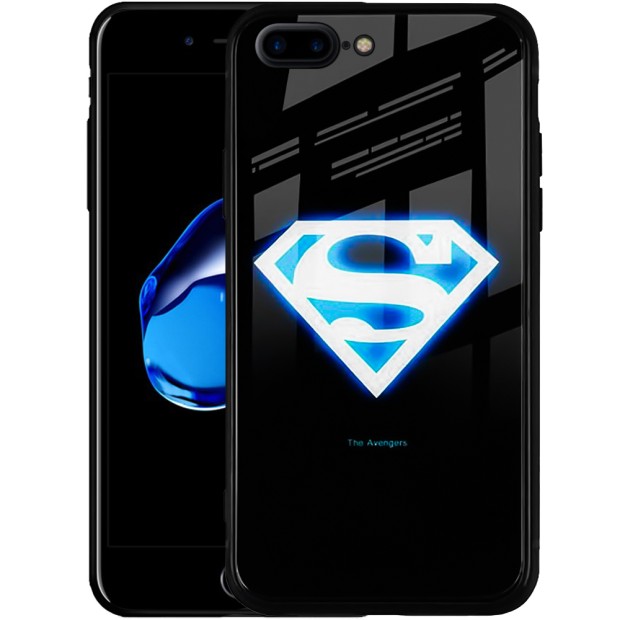 Накладка Luminous Glass Case Apple iPhone 7 Plus / 8 Plus (Superman)