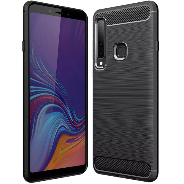 Силикон Polished Carbon Samsung Galaxy A9 (2018) A920 (Чёрный)