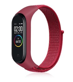 Ремешок Nylon Design Xiaomi Mi Band 3 / 4 (Малиновый)