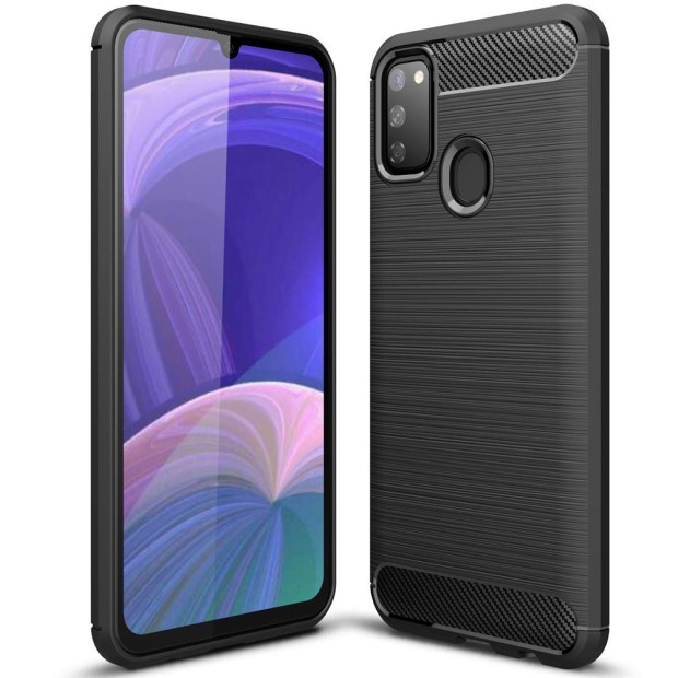 Силикон Polished Carbon Samsung Galaxy M21 (2020) (Чёрный)