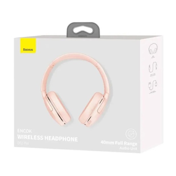 Беспроводные накладные наушники-гарнитура Baseus Encok D02 Pro (Pink)