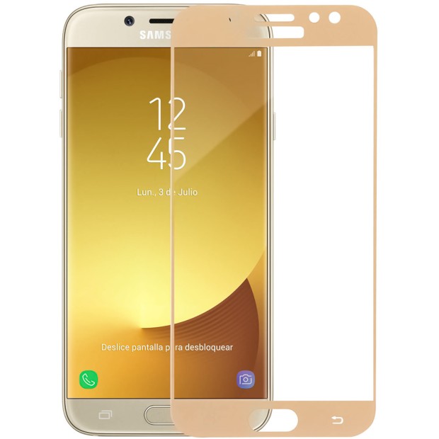 Защитное стекло 3D для Samsung Galaxy J7 (2017) J730 Gold