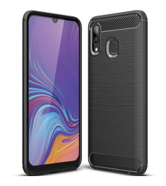 Силиконовый чехол Polished Carbon Samsung Galaxy A40 (2019) (Чёрный)