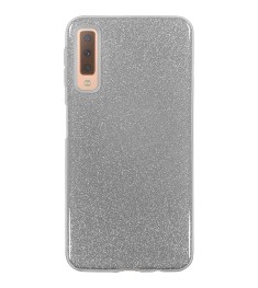 Силиконовый чехол Glitter Samsung Galaxy A7 (2018) A750 (серебрянный)