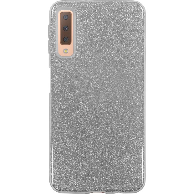 Силиконовый чехол Glitter Samsung Galaxy A7 (2018) A750 (серебрянный)