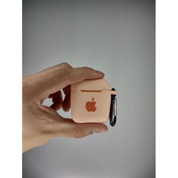 Футляр для наушников Slim Case Logo Apple AirPods 1 / 2 (Grapefruit)