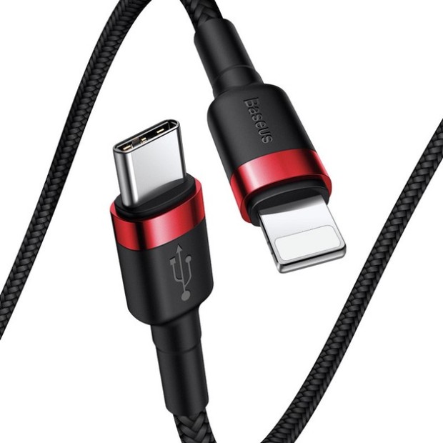 USB-кабель Baseus Cafule 18W (1m) (Type-C - Lightning) (Чёрный) CATLKLF-G1