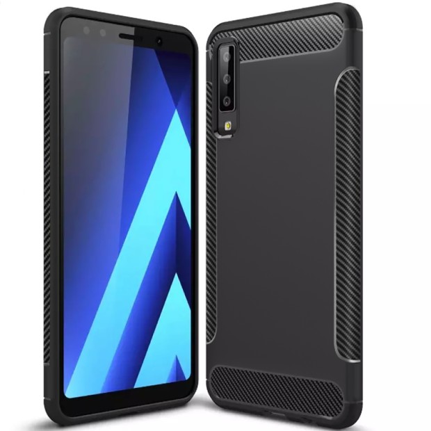 Силікон Soft Carbon Samsung Galaxy A7 (2018) A750 (Чорний)