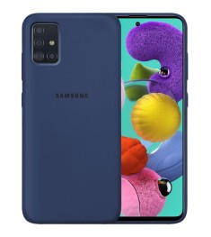 Силикон Original 360 Case Logo Samsung Galaxy A51 (2020) (Тёмно-синий)