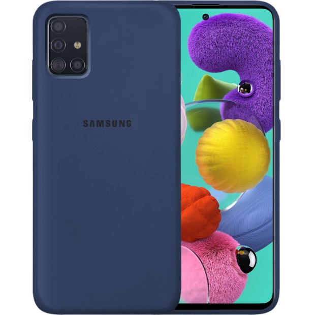 Силикон Original Case Samsung Galaxy A51 (2020) (Тёмно-синий)