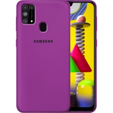 Силикон Original Round Case Logo Samsung Galaxy M31 (2020) (Сиреневый)