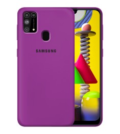 Силикон Original Round Case Logo Samsung Galaxy M31 (2020) (Сиреневый)