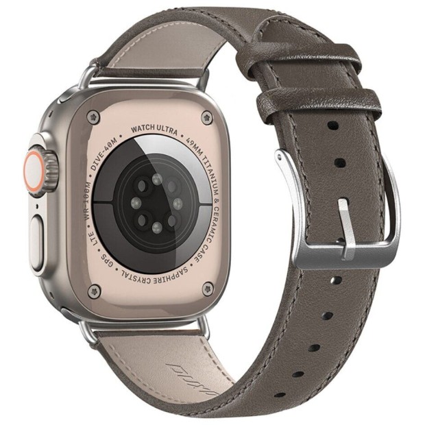 Ремешок Dux Leather Apple Watch 42 / 44 / 45 / 49mm (Gray)