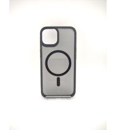 Силикон iPaky Carbon Clear with MagSafe iPhone 14 (Black)