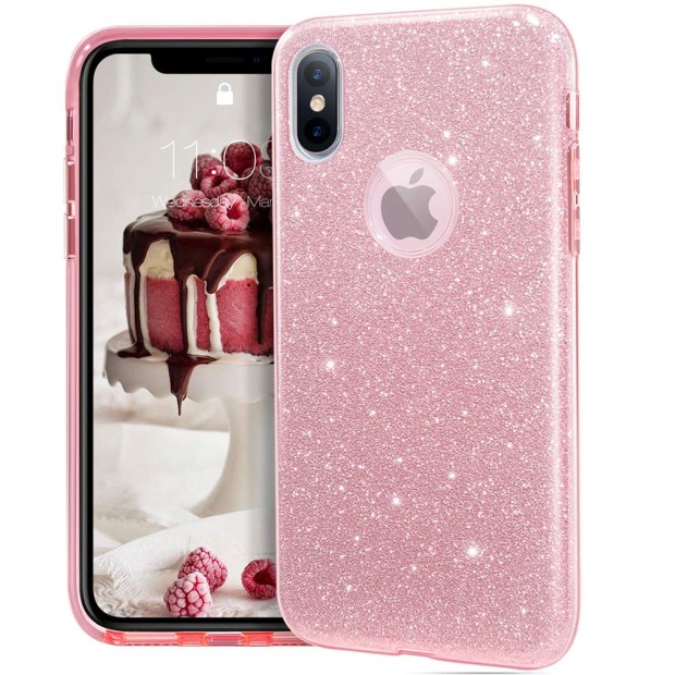 Силікон Glitter Apple iPhone XS Max (Рожевої)