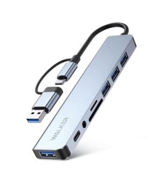 Адаптер USB HUB Walker WHUB-53 8в1 (Type-C / USB 3.0)
