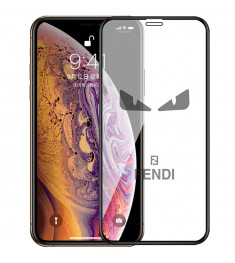 Защитное стекло 5D Picture Apple iPhone X / XS / 11 Pro Black (Fendi)