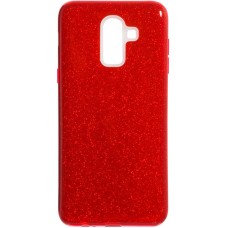 Силиконовый чехол Glitter Samsung Galaxy J8 (2018) J810 (Красный)