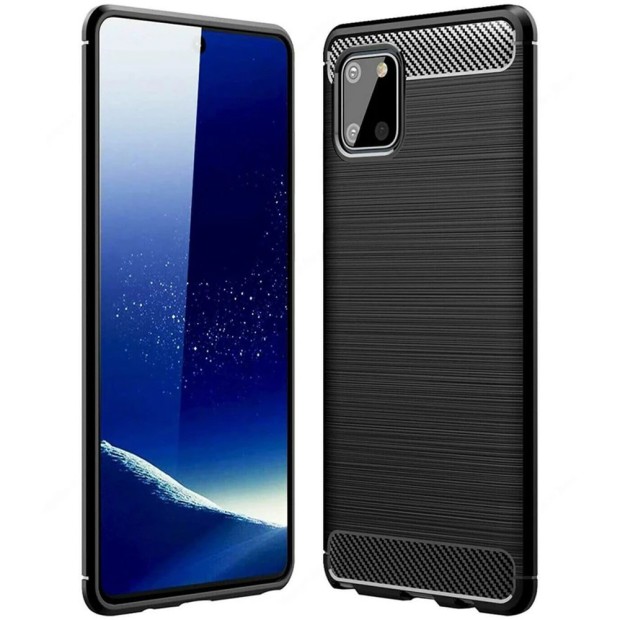 Силикон Polished Carbon Samsung Galaxy Note 10 Lite (Чёрный)