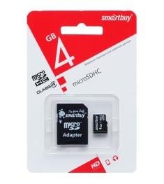 Карта памяти Smartbuy MicroSDHC 4Gb