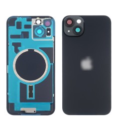 Заднее стекло корпуса для Apple iPhone 14 Plus Midnight (чёрное) с рамкой и стек..