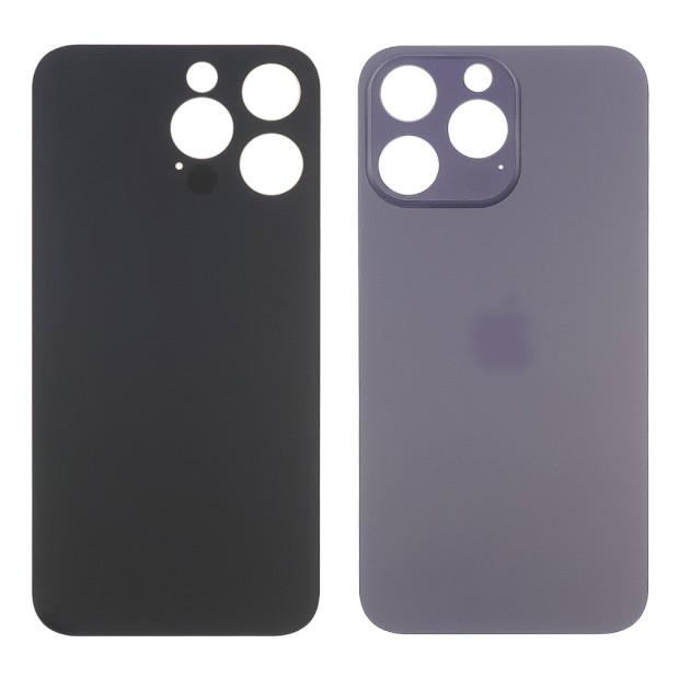 Заднее стекло корпуса для Apple iPhone 14 Pro Max Deep Purple (фиолетовое) маленький вырез под камер