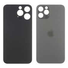 Заднее стекло корпуса для Apple iPhone 14 Pro Max Space Black (серое) маленький вырез под камеру