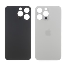 Заднее стекло корпуса для Apple iPhone 14 Pro Silver (белое) маленький вырез под камеру