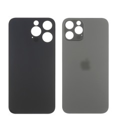 Заднее стекло корпуса для Apple iPhone 14 Pro Space Black (серое) маленький выре..