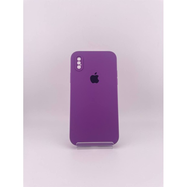 Силикон Original Square RoundCam Case Apple iPhone X / XS (28) Brinjal