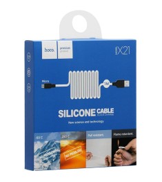 USB-кабель Hoco Silicone X21 (MicroUSB) (черно-белый)