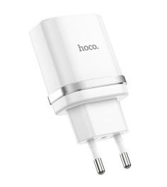 СЗУ-адаптер USB Hoco C12Q 2USB 2.4A QC3.0 18W (Белый)