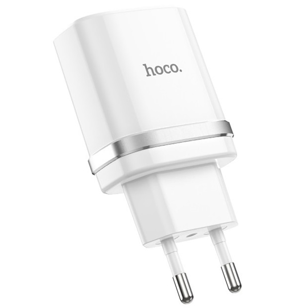 СЗУ-адаптер USB Hoco C12Q 2USB 2.4A QC3.0 18W (Белый)