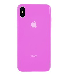 Накладка Premium Glass Case Apple iPhone X / XS (Розовый)