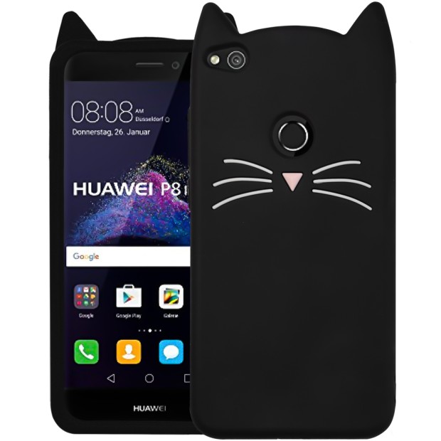 Силикон Kitty Case Huawei P8 Lite (2017) (Черный)