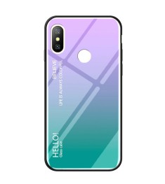 Накладка Glass Case Xiaomi Mi8 (голубой)