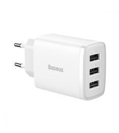 СЗУ-адаптер Baseus Compact 17W (3USB) (Белый) CCXJ020102