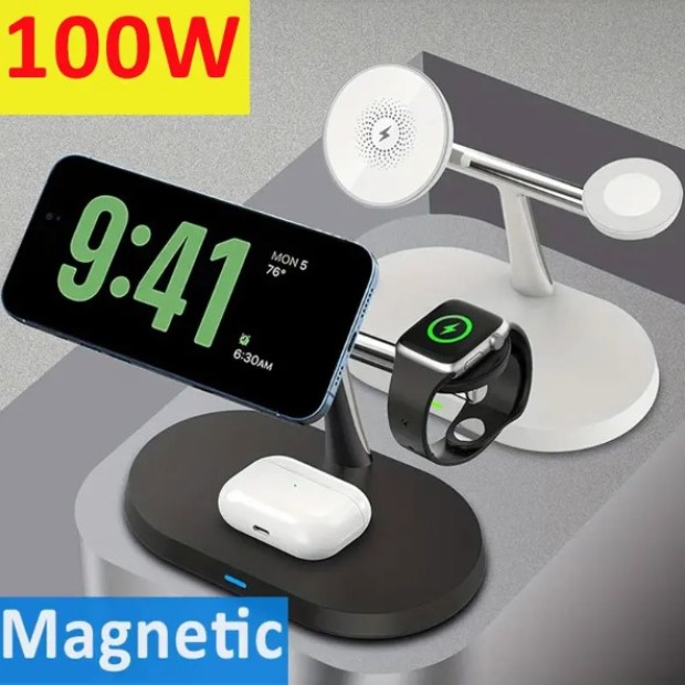 Беспроводное зарядное устройство Magnetic 3in1 100W (Black)