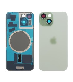 Заднее стекло корпуса для Apple iPhone 15 Green (зелёное) с рамкой и стеклом кам..