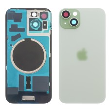 Заднее стекло корпуса для Apple iPhone 15 Plus Green (зелёное) с рамкой и стеклом камеры